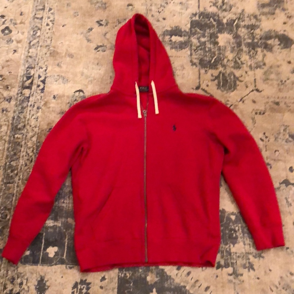 Red Zip up Polo by Ralph Lauren hoodie